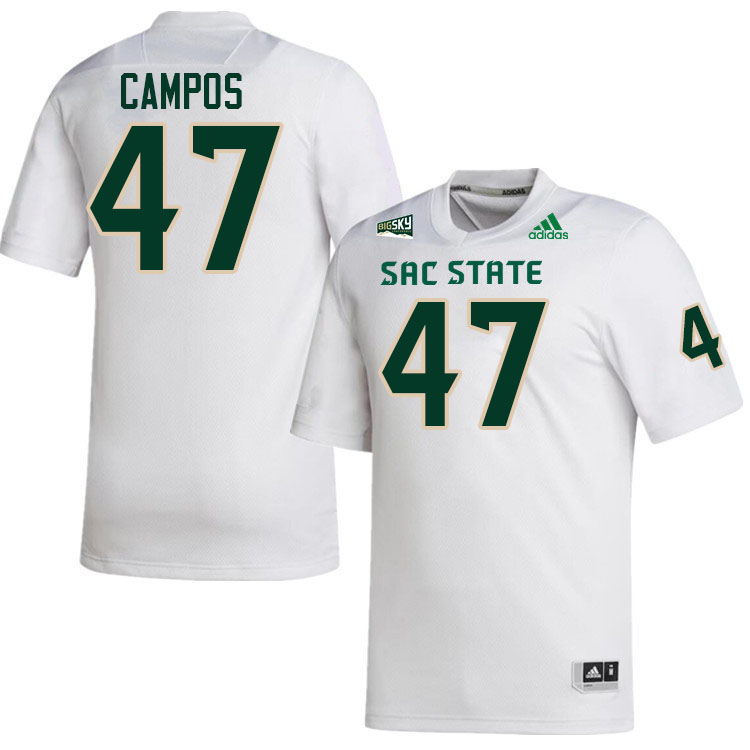 Sacramento State Hornets #47 AJ Campos College Football Jerseys Stitched-White